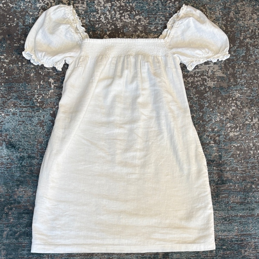 Abercrombie & Fitch White Smocked Square Neck Mini Dress NWT Size  XSP - Picture 5 of 16